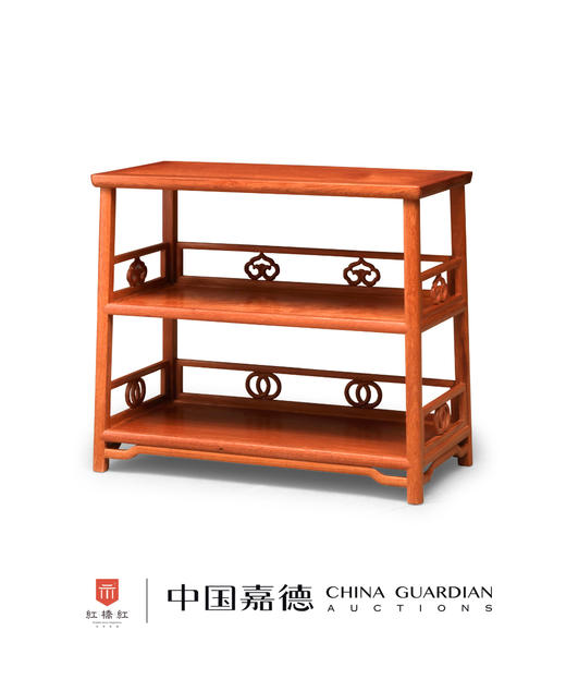 红桥红  家具严选  缅甸花梨（大果紫檀）  【75 如意卡子花 茶水架】 商品图0