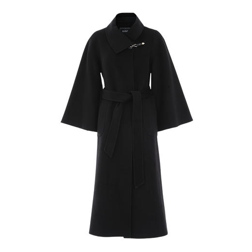 EITIE爱特爱冬季新款气质简约显瘦大气系带大衣外套7214924 商品图5