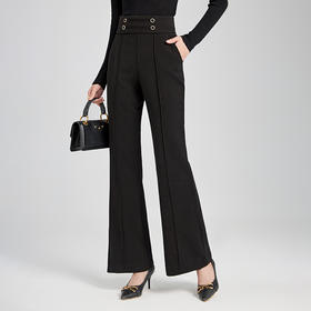 修身显瘦，冬季美拉德美式复古竹节磨毛时髦微喇叭裤子女WLZD-2324302