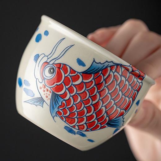 陶瓷金龙鱼主人杯茶杯个人专用品茗杯礼盒装茶杯高档茶盏单杯家用 商品图6