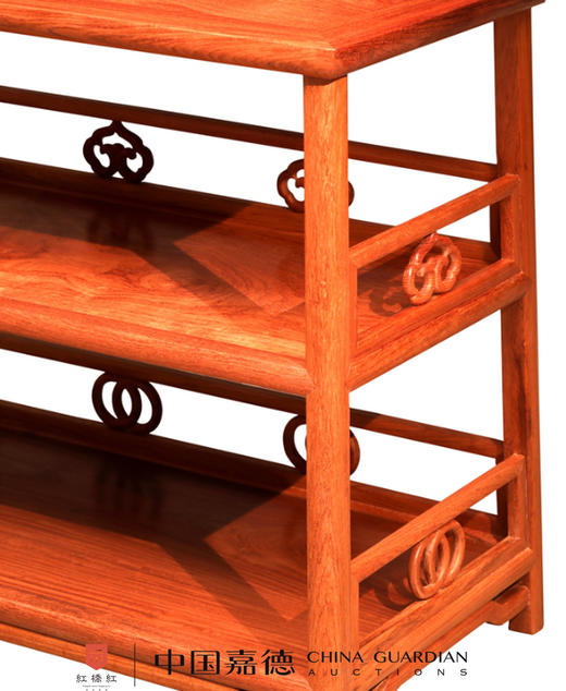 红桥红  家具严选  缅甸花梨（大果紫檀）  【75 如意卡子花 茶水架】 商品图3