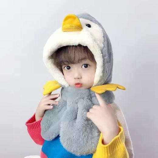 【帽子围巾一体！轻巧便携】儿童宝宝秋冬款围脖，加绒护耳帽可爱超萌男童女童冬季，精选高质绒面料，柔软亲肤，精致绣花点缀，倍添俏皮可爱，时尚与温暖并存。鲜艳色彩、灵动图案-QQ 商品图4