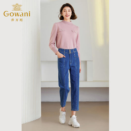 乔万尼秋冬新款牛仔裤休闲百搭显瘦哈伦裤ET4F893 商品图3