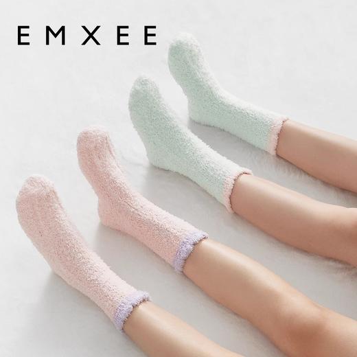 【母婴服配】嫚熙半边绒熊猫月子袜孕妇秋冬毛绒袜防风坐月子必用品女 商品图1