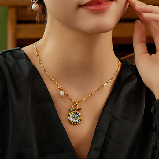 Manreya 玛芮雅“罗马密境”铜镀金珍珠项链法式轻奢 商品图7