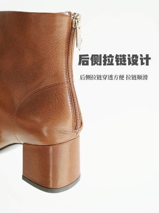 花花团秋冬皮靴篙端定制——意大利🇮🇹进口小羊皮 里外筌羊皮JI致柔软弹力包容脚背脚型 鞋楦秀气显瘦 6cm粗跟中高跟短靴 秋冬优雅女士BI备款短皮靴！ 商品图11