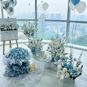 此意-蓝色系生日布置