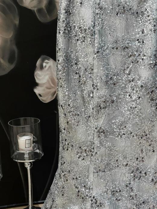 【孤品样衣，不退不换】【圣蒂斯舞会】绣花亮片网纱偏光金皮修身鱼尾摆半身裙 商品图7