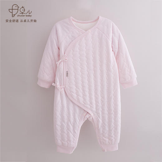 【秋冬保暖棉衣连体衣】卓儿宝宝薄棉保暖服纯棉家居服婴儿衣服适合0-6个月 商品图3
