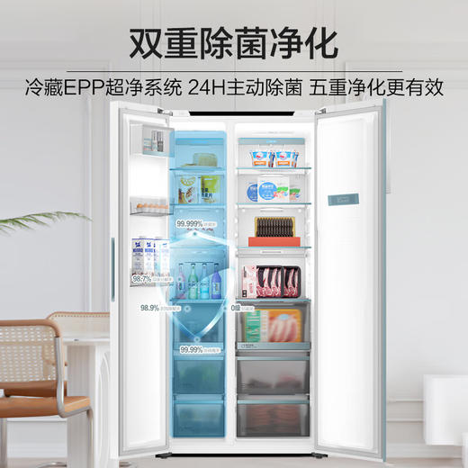 白巧系列-海尔561L全空间保鲜大冷冻电冰箱家用一级能效变频对开双开门超薄零嵌入式 商品图5