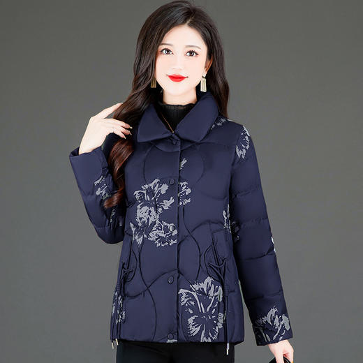 QYMTYH-236538-Y中老年妈妈装冬装外套时尚印花羽绒服女2023年秋冬季保暖羽绒服 商品图1