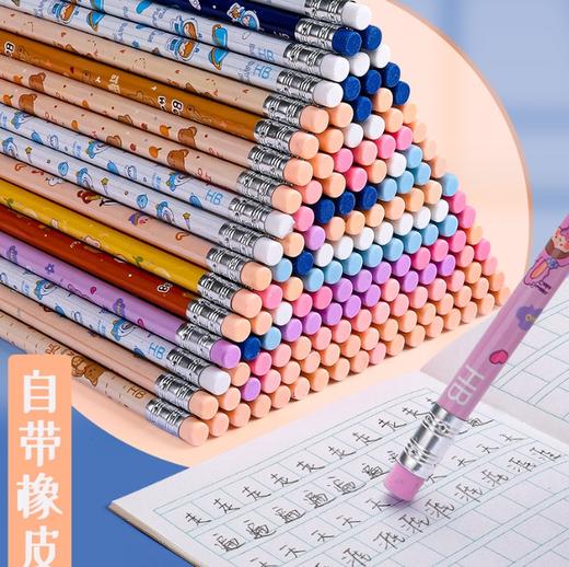 【办公用品】咔巴熊铅笔小学生用卡通三角杆木杆铅笔矫正握姿儿童原木铅笔桶装 商品图1