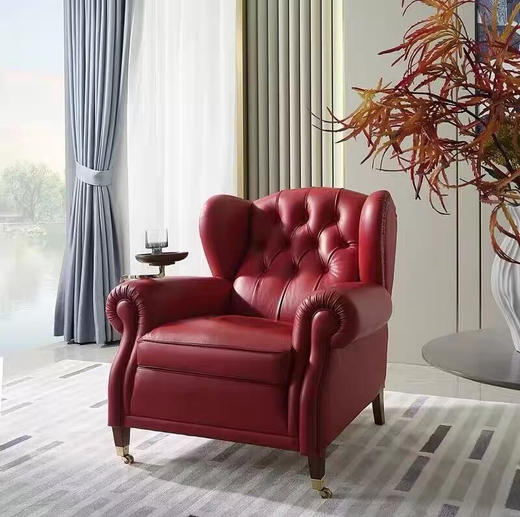 高档别墅房1919雪茄椅全真皮美式老虎椅教父椅单人休闲扶手椅 商品图0