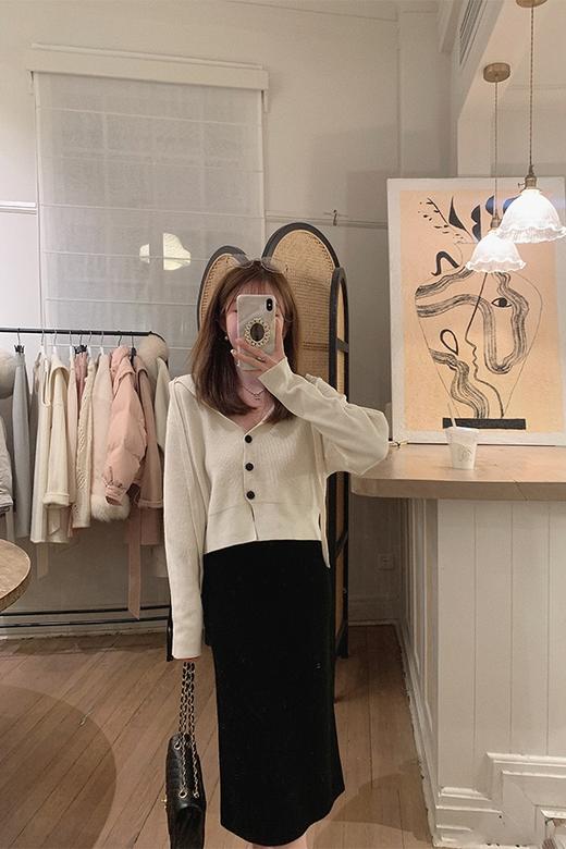 金蘑菇菇 爱你三千遍 直筒版/ 遮胯神器 中高腰H型羊毛半裙过膝裙 商品图5