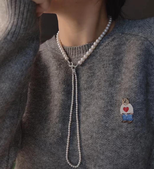 1028-8 赵丽颖同款双层珍珠项链 3-3.5mm和6-7mm黄金点位 超多搭配 很少量 商品图6