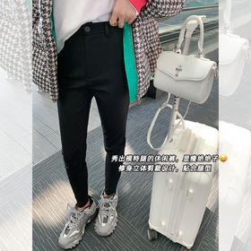 <曾小咸推荐>黑色外穿打底显瘦紧身裤铅笔裤
