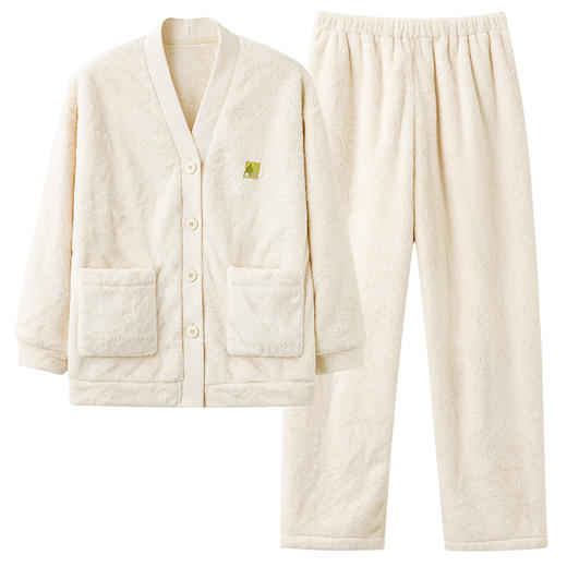 【法兰绒家居服套装】新款法兰绒两件套家居服 秋冬季加厚加绒睡衣珊瑚绒整夜锁温 商品图4