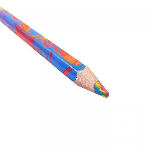 网红彩虹铅笔魔幻迷彩铅笔一笔多色混色彩铅学生书写美术绘画笔 商品图5