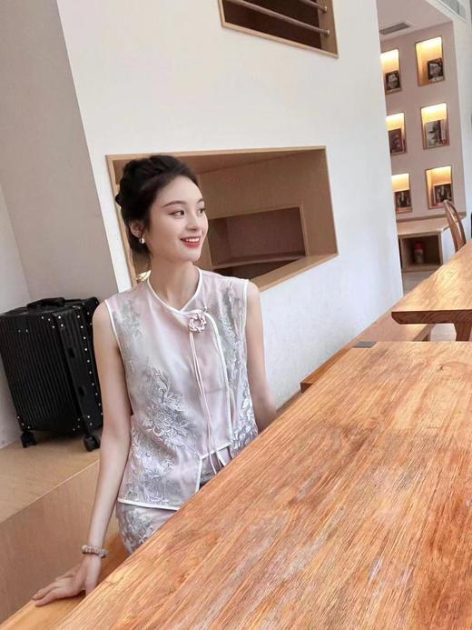 盛唐牡丹 |意大利进口蕾丝新中式马甲 商品图7