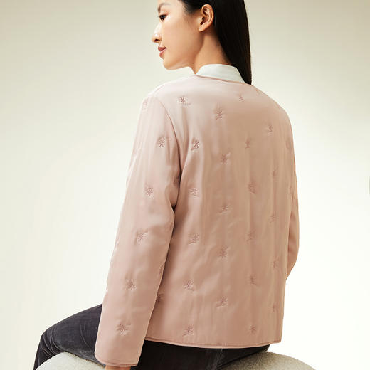 金三塔桑蚕丝填充 真丝保暖长袖棉袄女 丝绵棉衣外套   （限价款）NSFAD733 商品图1