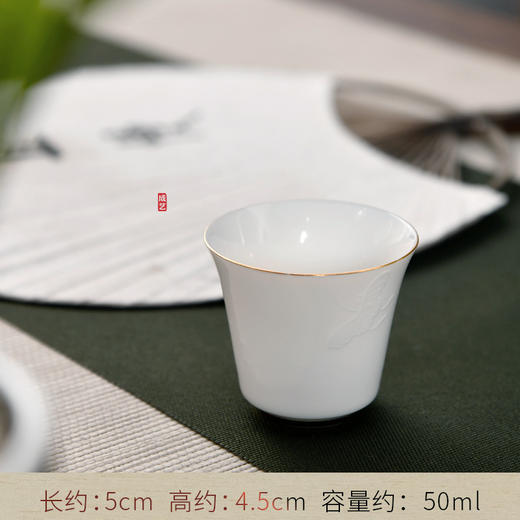 成艺/隐雕蝶恋套组/曼德密瓷德化手工描金白瓷抖音旗舰同款陶瓷功夫茶具 商品图5