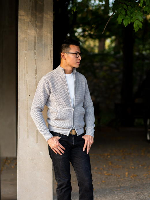 Dalmo 浅灰羊绒拉链夹克 商品图8