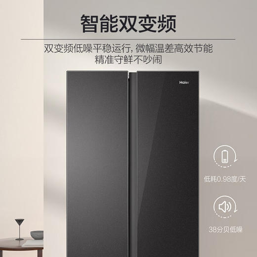 海尔（Haier）480升风冷无霜彩晶变频对开门大容量超薄家用电冰箱BCD-480WGHSSEDSLU1 商品图4