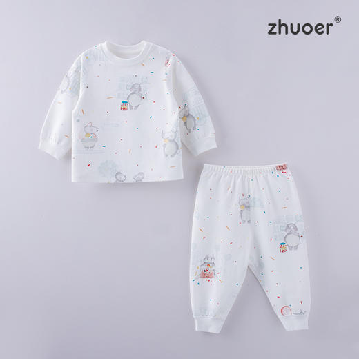 【秋冬贴身保暖德绒套装】卓儿宝宝打底衫纯棉家居服婴儿衣服自发热恒温 适合6个月-5岁 商品图1