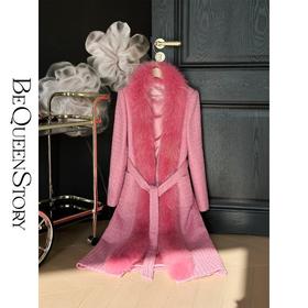 【孤品样衣，不退不换】【雪域妲己】轻奢重工正肩加棉气质羊毛狐狸毛领大衣