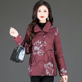 QYMTYH-236538-Y中老年妈妈装冬装外套时尚印花羽绒服女2023年秋冬季保暖羽绒服