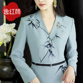 逸红颜华光陈数同款2025春季款新中式手工刺绣正装连衣裙优雅礼服