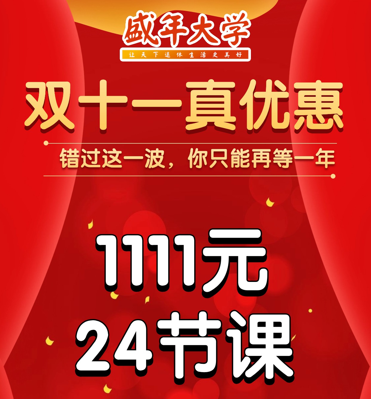 双十一真优惠 1111元24节课