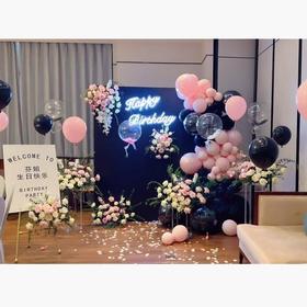 晨光-粉蓝色系生日布置