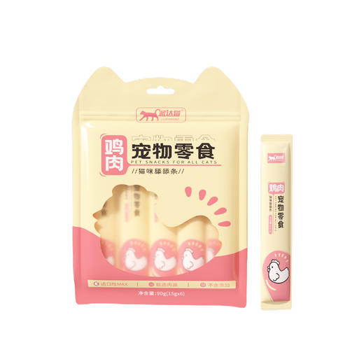 溜达猫猫条猫咪零食舔舔条15g*6支/袋猫湿粮营养肉泥鲜香肉肉猫零食批发 商品图6