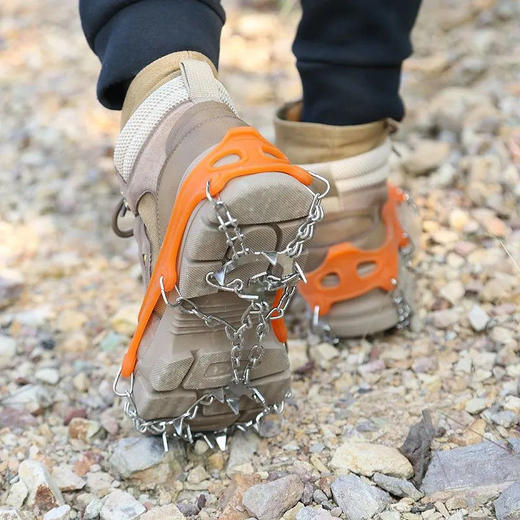 户外用品冰爪防滑鞋套地套钢链攀冰攀岩登山防滑8齿冰爪雪爪装备 商品图3