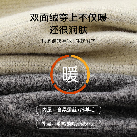 加绒加厚男士保暖内衣套装双面磨绒蚕丝养肤秋衣秋裤秋冬男士满天星保暖套装 商品图4