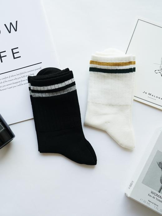 桑蚕丝横条女短袜BU34598 商品图1