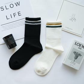 桑蚕丝横条女短袜BU34598