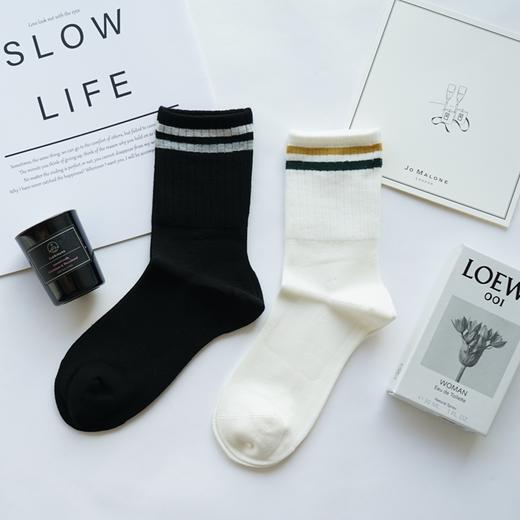 桑蚕丝横条女短袜BU34598 商品图0