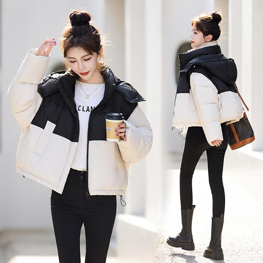 冬季新款，女装时尚休闲拼接撞色冬季保暖外套HR-GJC8217 商品图1