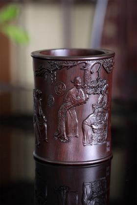 文苑图°黑檀笔筒大款&小款