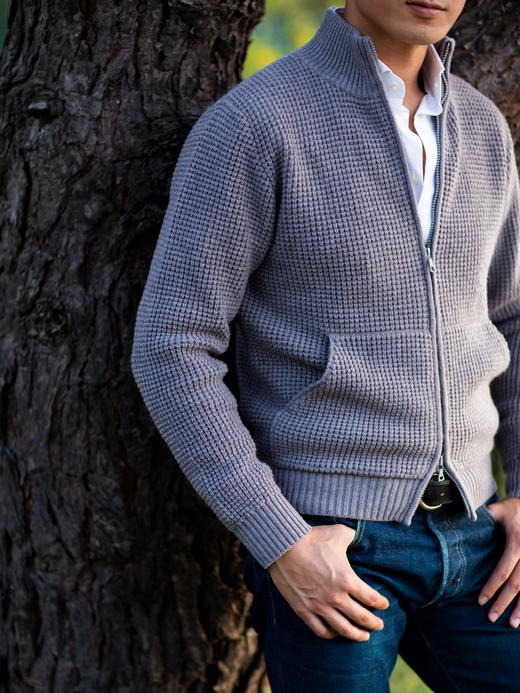 Dalmo 灰色羊绒拉链夹克 商品图6