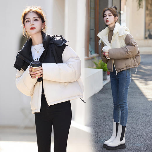 冬季新款，女装时尚休闲拼接撞色冬季保暖外套HR-GJC8217 商品图2
