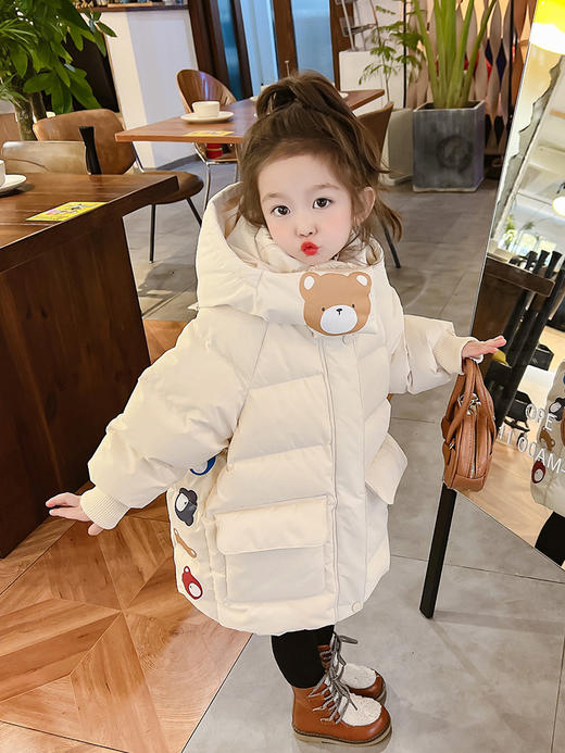 【宝宝棉服舒适柔软！冬季外套必备】女童棉衣冬装新款小女孩，棉袄洋气棉服儿童羽绒服冬季，手感柔软 保暖性好，亲肤舒适不扎皮肤-QQ 商品图1