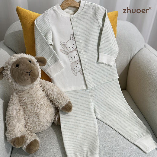 【秋冬贴身保暖套装】卓儿宝宝舒绒打底衫纯棉家居服婴儿衣服适合3个月-5岁 商品图9