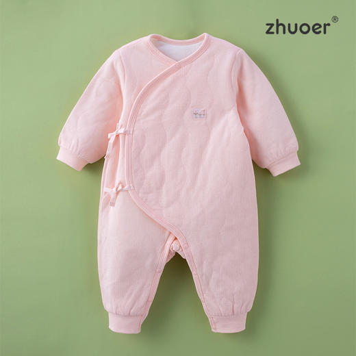 【秋冬保暖棉衣连体衣】卓儿宝宝薄棉保暖服纯棉家居服婴儿衣服适合0-6个月 商品图0