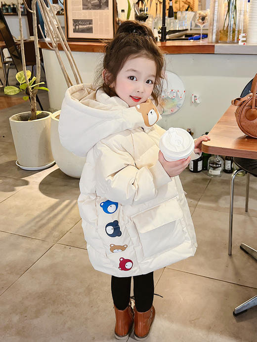 【宝宝棉服舒适柔软！冬季外套必备】女童棉衣冬装新款小女孩，棉袄洋气棉服儿童羽绒服冬季，手感柔软 保暖性好，亲肤舒适不扎皮肤-QQ 商品图3