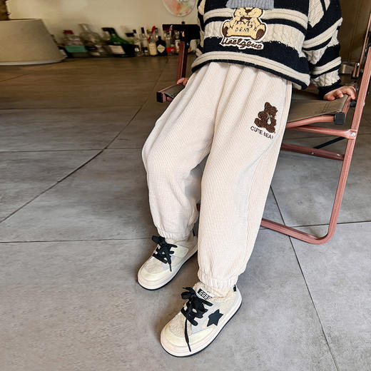 【亲肤舒适，不扎皮肤！】女童裤子2023新款加绒，洋气秋冬款宝宝阔腿休闲裤，外穿儿童秋装长裤lm 商品图2