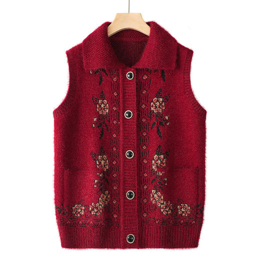 LX C9585妈妈春季针织马夹坎肩外穿开衫背心 商品图0