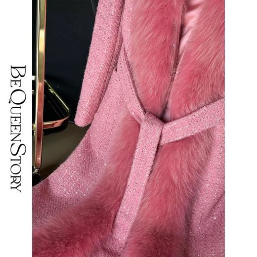 【孤品样衣，不退不换】【雪域妲己】轻奢重工正肩加棉气质羊毛狐狸毛领大衣 商品图3